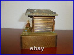 Vintage Reuge Swiss Yodel Wood Chalet Dancing Ballerina Music Box (watch Video)