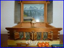 Vintage Reuge Swiss Yodel Wood Chalet Dancing Ballerina Music Box (watch Video)
