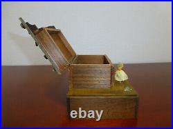 Vintage Reuge Swiss Yodel Wood Chalet Dancing Ballerina Music Box (watch Video)