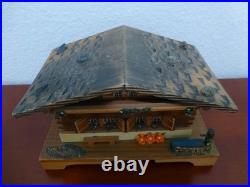 Vintage Reuge Swiss Yodel Wood Chalet Dancing Ballerina Music Box (watch Video)