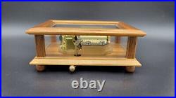 Vintage Reuge Wood & Beveled Glass Case Music Box, The Rose Vintage Reuge Wood & Beveled Glass Case Music Box, The Rose