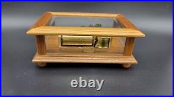 Vintage Reuge Wood & Beveled Glass Case Music Box, The Rose