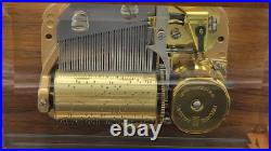Vintage Reuge Wood & Beveled Glass Case Music Box, The Rose Vintage Reuge Wood & Beveled Glass Case Music Box, The Rose