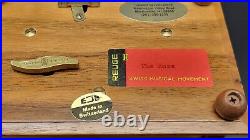 Vintage Reuge Wood & Beveled Glass Case Music Box, The Rose Vintage Reuge Wood & Beveled Glass Case Music Box, The Rose