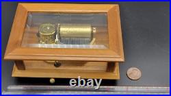 Vintage Reuge Wood & Beveled Glass Case Music Box, The Rose Vintage Reuge Wood & Beveled Glass Case Music Box, The Rose
