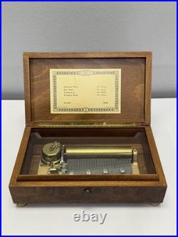 Vintage Reuge Wooden 50 Note Music Box Sainte-Croix 4 Song By Joh. Strauss 45034