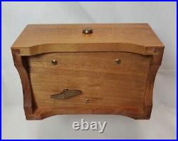 Vintage Reuge Wooden Wood Music Box Switzerland 2/28 Mozart Boccherini Minuet
