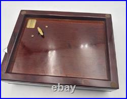 Vintage Rosewood Music Jewelry Box Van Gogh Irises Tile Velvet Interior Working