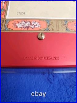 Vintage Rouge Sainte Croix Swiss Music Box Glass Case Dolphin Legs Switzerland