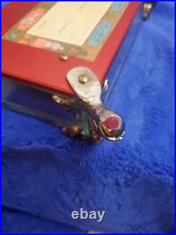 Vintage Rouge Sainte Croix Swiss Music Box Glass Case Dolphin Legs Switzerland