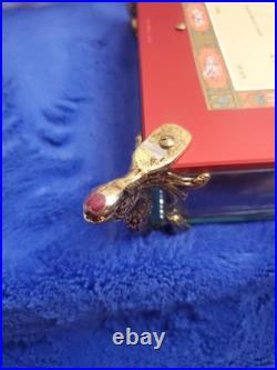 Vintage Rouge Sainte Croix Swiss Music Box Glass Case Dolphin Legs Switzerland