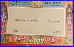 Vintage Rouge Sainte Croix Swiss Music Box Glass Case Dolphin Legs Switzerland