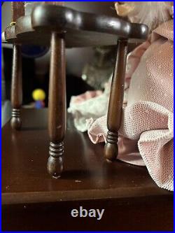 Vintage Royal Heirloom Doll on Music Box with Movement sitting at Makeup Bench