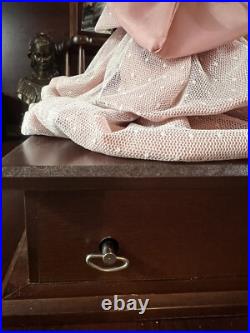 Vintage Royal Heirloom Doll on Music Box with Movement sitting at Makeup Bench