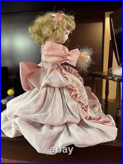 Vintage Royal Heirloom Doll on Music Box with Movement sitting at Makeup Bench