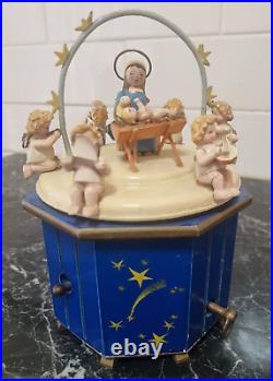 Vintage STEINBACH German Music Box Christmas Carved Wood THORENS Movement 1940s