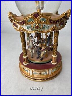 Vintage San Francisco Music Box Company Carousel snow globe Music Box read