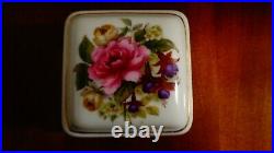 Vintage Sankyo Trinket Jewelry Rose Flower Romantic Box Music Keepsake Japan