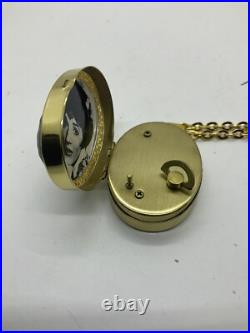 Vintage Sankyo & Wan Cameo Music Box Pendant- Plays Where Do I Begin Love Story