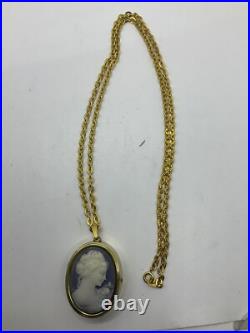 Vintage Sankyo & Wan Cameo Music Box Pendant- Plays Where Do I Begin Love Story