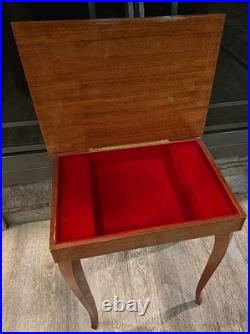 Vintage Santa Lucia Jewelry Table with Built In Music Box Made In ITALY EUC