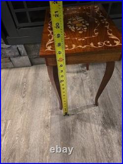 Vintage Santa Lucia Jewelry Table with Built In Music Box Made In ITALY EUC