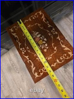 Vintage Santa Lucia Jewelry Table with Built In Music Box Made In ITALY EUC