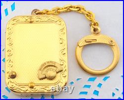 Vintage Signed Reuge Ste Croix Music Box Key chain Gold Plated
