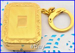 Vintage Signed Reuge Ste Croix Music Box Key chain Gold Plated