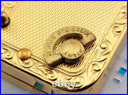 Vintage Signed Reuge Ste Croix Music Box Key chain Gold Plated