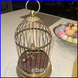 Vintage Singing Automation Bird Brass Cage Music Box MADE IN GERMANY FOR PAR G3D
