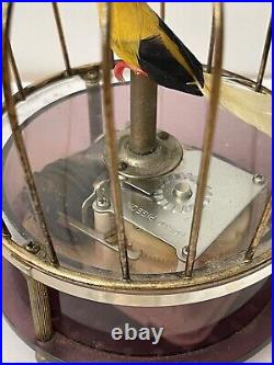 Vintage Singing Automation Bird In Brass Cage Music Box Japan Tokyo Pigeon