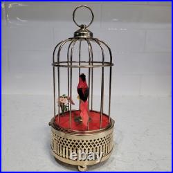 Vintage Singing Bird Cage Automaton Wind up music box made in Japan Working