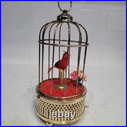 Vintage Singing Bird Cage Automaton Wind up music box made in Japan Working