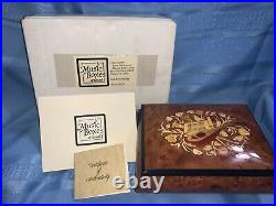 Vintage Sorrento Italy Burl Music Box With Certificate of Authenticity RARE