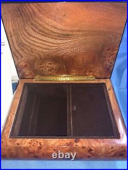 Vintage Sorrento Italy Burl Music Box With Certificate of Authenticity RARE