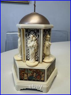 Vintage Swiss Harmony Roundelay Music Box Religious Catholic Lipstick Vanity