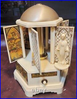 Vintage Swiss Harmony Roundelay Music Box Religious Catholic Lipstick Vanity