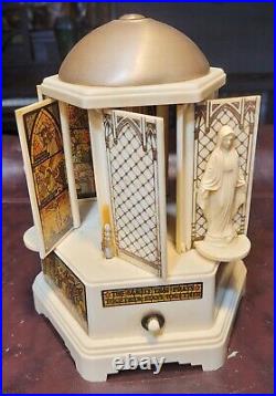 Vintage Swiss Harmony Roundelay Music Box Religious Catholic Lipstick Vanity