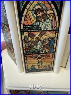 Vintage Swiss Harmony Roundelay Music Box Religious Catholic Lipstick Vanity