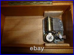 Vintage Swiss LADOR Music Box Plays 2 Songs Swiss Wooden Musical Jewelry Box