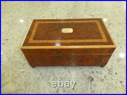 Vintage Swiss LADOR Music Box Plays 2 Songs Swiss Wooden Musical Jewelry Box