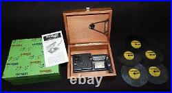 Vintage Swiss Made THORENS Automatic Disc Key Wind Music Box with 5 Disks & Box