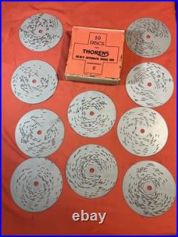 Vintage Swiss Metal Song Discs for Automatic Music Box Thorens Lot Of 10 W Box
