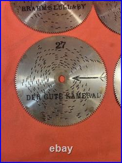 Vintage Swiss Metal Song Discs for Automatic Music Box Thorens Lot Of 8