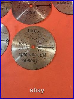 Vintage Swiss Metal Song Discs for Automatic Music Box Thorens Lot Of 8