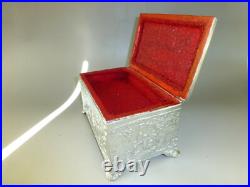 Vintage Swiss Music Box Silver Tone Metal Jewelry Play 2 Songs (Watch Video)