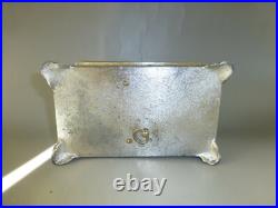 Vintage Swiss Music Box Silver Tone Metal Jewelry Play 2 Songs (Watch Video)