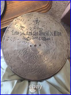 Vintage Swiss Perforated Metal Music Box Disc Lot 9 Discs