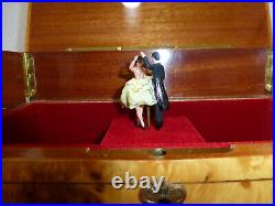 Vintage Swiss Pre Reuge MAPSA Dancing Ballerina Musical Jewelry Box Automaton